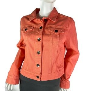 Jcpenny Orange Coral Denim Jacket Size PL